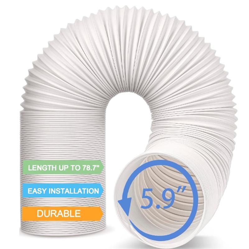 

A65T-Air Conditioning Hose, Portable Exhaust Ventilation Hose, 5.9 Inch Diameter, Counterclockwise AC Hose, AC Exhaust Hose белый