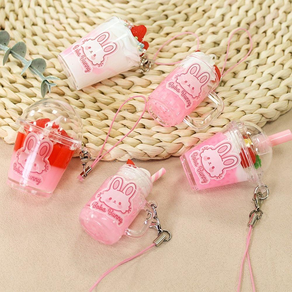 Bag Pendant Mini Strawberry Keychain Fruit Dessert Food Keyring Ice Cream Keychain  Bag Decorations