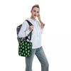Grünes Alien-Raumschiff-Muster Isolierte Lunchtasche für Kinder Schul-Kühltasche Thermische Lebensmittelbox Tragbare Lunchboxen Behälter