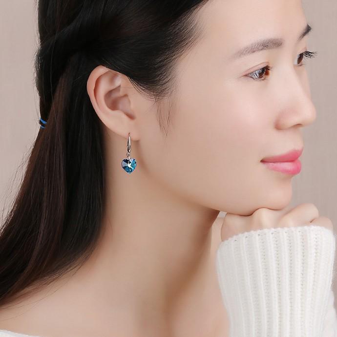925 Silver Sapphire Blue Crystal Ocean Star Earrings – Perfect Gift for You or Your Best Friend