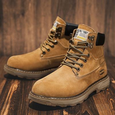 Fashion Suede Ankle Boot British Style Leather Boots Men Fashion Casual Shoes Winter Chelsea Men's Boots All-match Mens Outdoor Sneakers