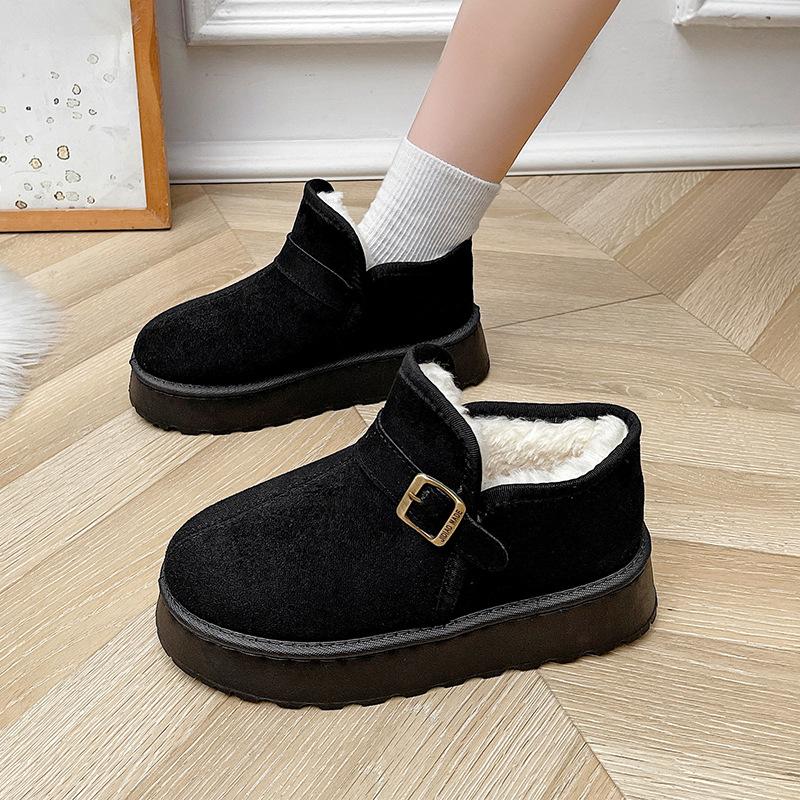 

Женские легкие зимние термоизоляционные меховые сноубутсы на толстой подошве, нескользящие, с амортизацией, для повседневной носки, спортивные, хлопковые ботинки 43 чёрный