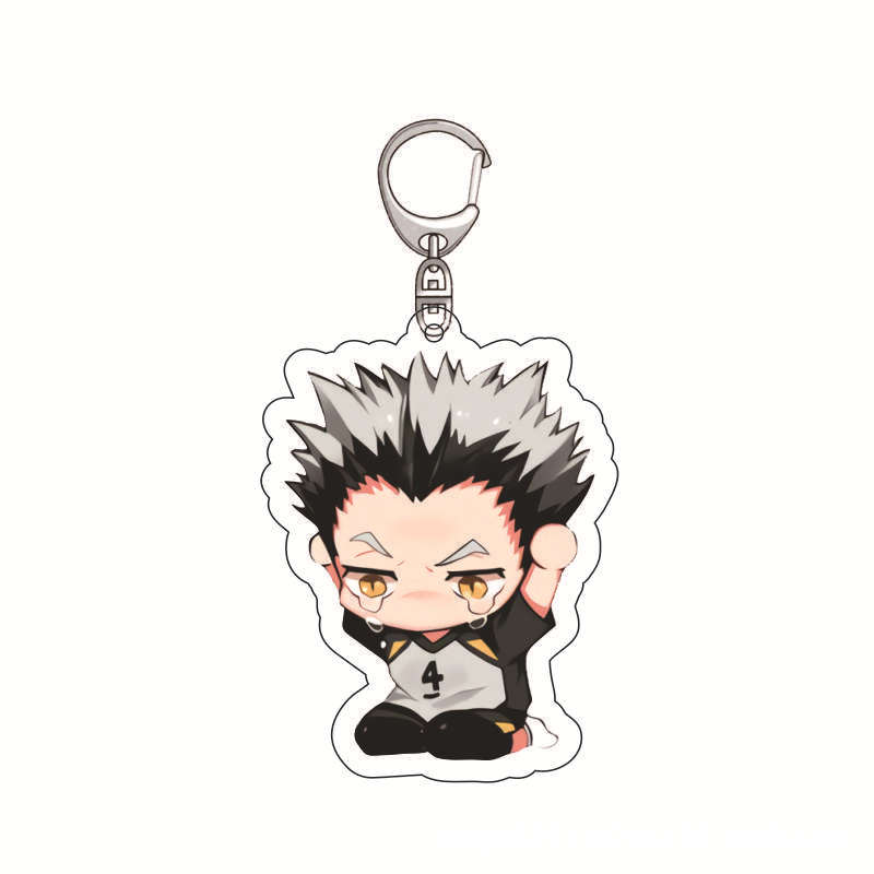 Haikyuu!! Hinata Shoyo Tobio Kageyama Daichi Sawamura Character Acrylic Car Keychain Cartoon Anime Charm Pendant Accessories