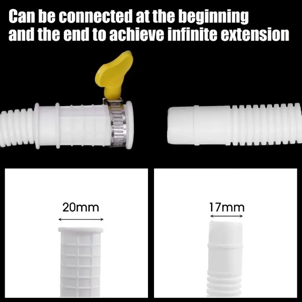 1Pcs Faucet Accessories Drain Hose Pipe Waste Water Outlet Expel Flexible Hose Tube Stretchable 0.5/1/2/3m White PP Plumbing