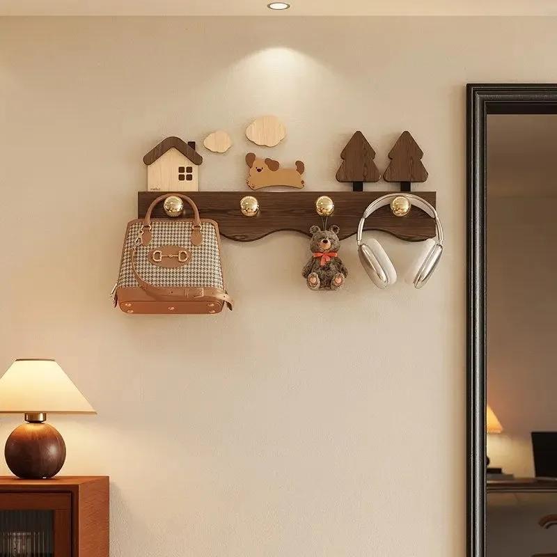 Creative Behind Door Wall Clothes Hanger Cartoon Style Garment Hook Entryway Storage Rack Wall Creative Key Hat Garment Organize