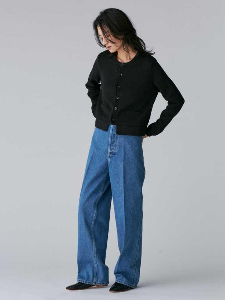 Longmei Women's Wool Cropped Cardigan, Round Neck, Long Sleeve, Simple Style for Autumn/Winter 2026