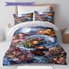 Demon Slayer Pattern Bedding Quilt Set Quilt Cover Pillowcase Home Decoration Gift (1 * Duvet Cover + 2 * Pillowcase, Without Core)