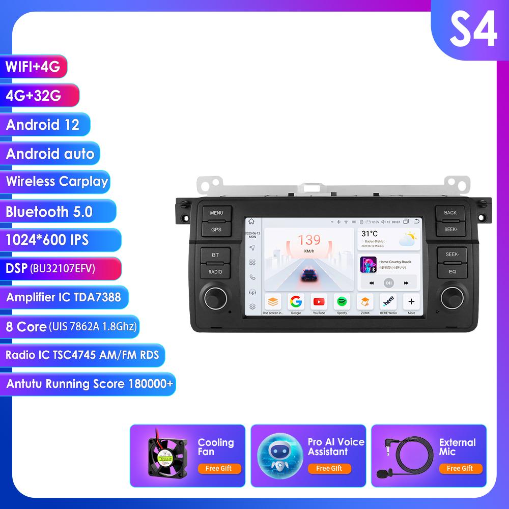 Hizpo 7 Inch 8G 128G AI Voice 2Din Android Auto Radio for BMW 3 E46 M3 318 320 325 330 335 Carplay 4G NET Car Multimedia GPS Intelligent Auto radio