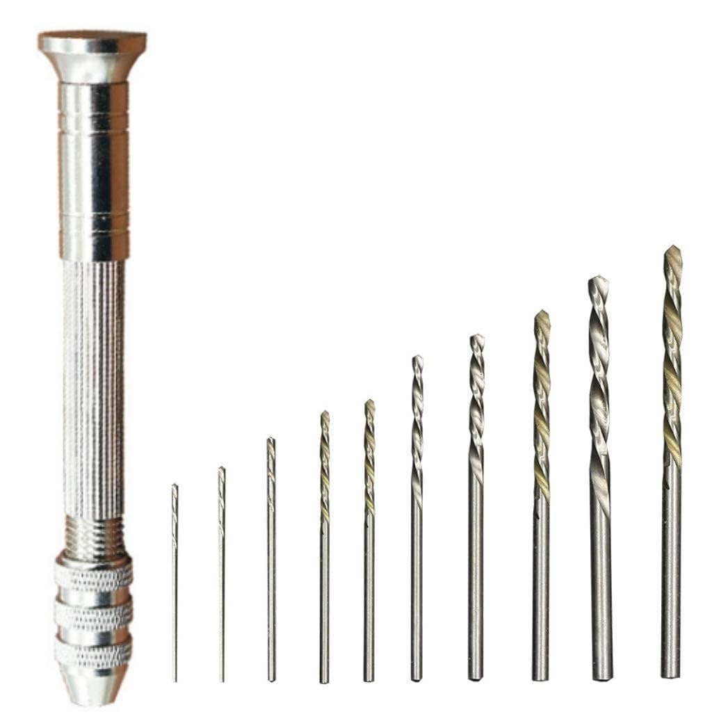 

HappyHome Pin Vise and Drill Set with Dedicated Precision Hand Drill for Drilling and to Case, Woodworking, 0.8mm 3.0mm