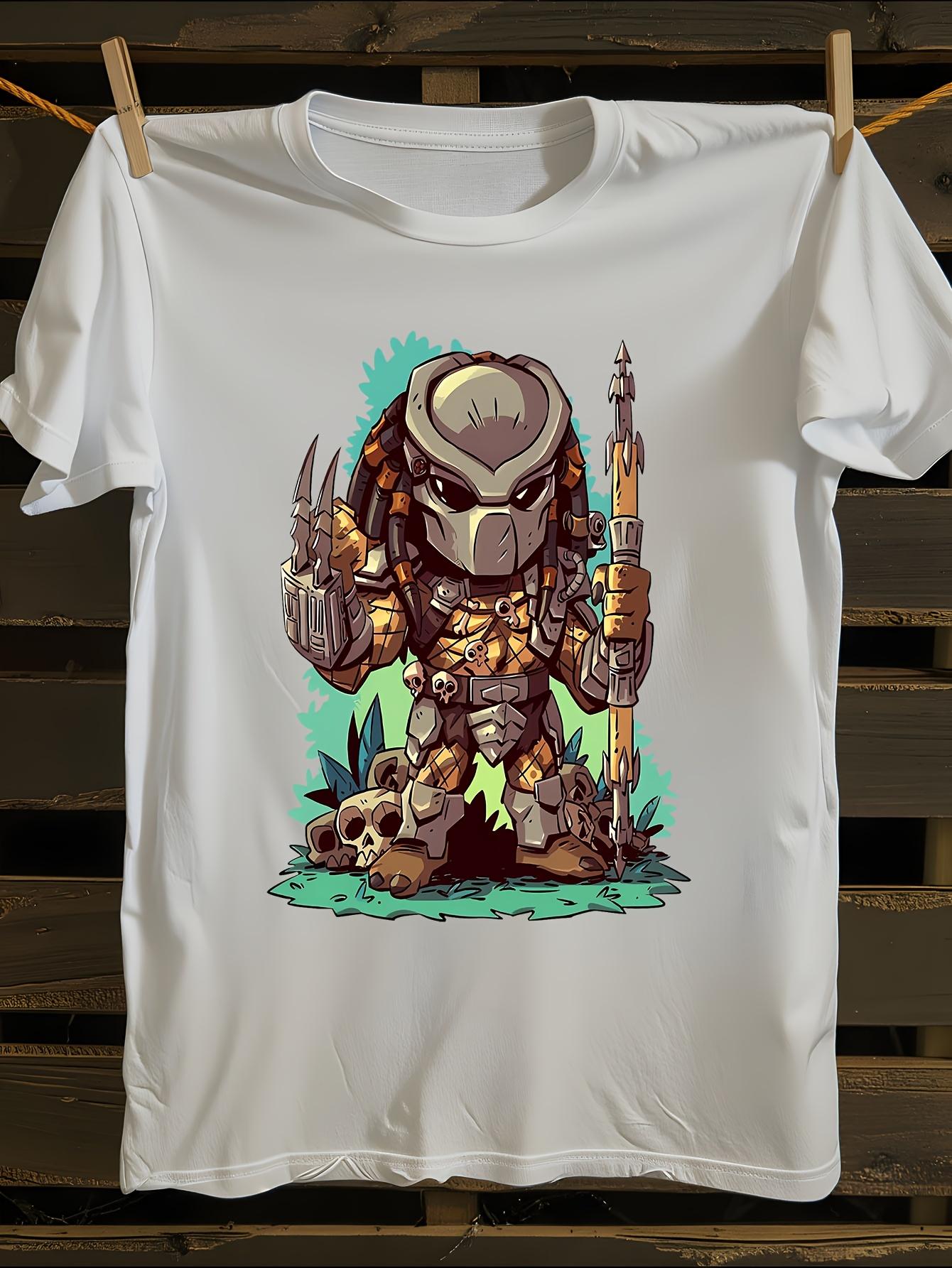 Predator Graphic T-Shirt Mens Tshirt Womens Tshirts with Letters Print Short Sleeves T-Shirt Casual Street Tee Shirt Top XXXXL