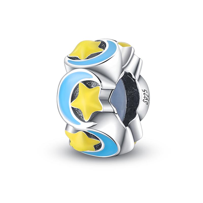 Star Shape Collection copper Space Astronaut Spaceship Stars Moon Pendant Bead Charms Compatible With Do It Yourself Bracelets Necklaces Fine Jeweller