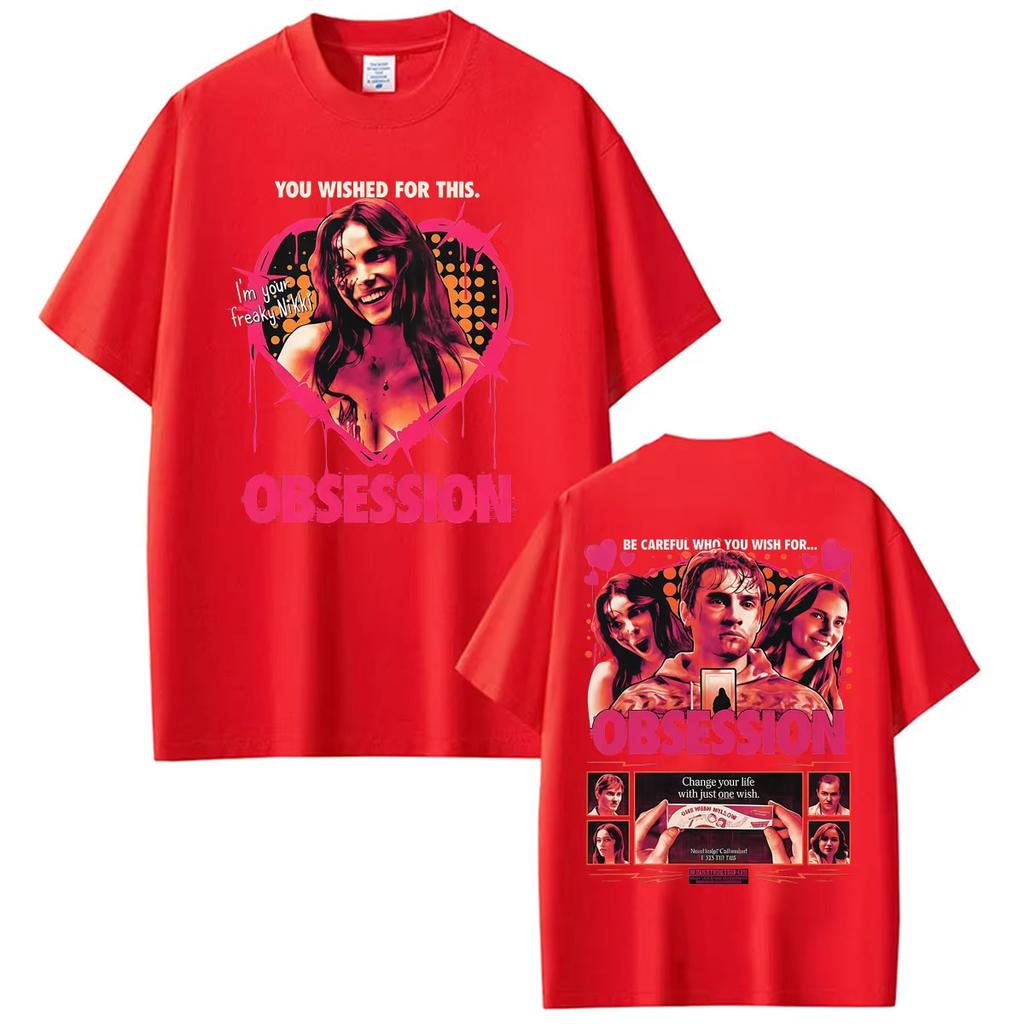 Summer Hot Sale One Wish Willow Obsession Horror Pink Punk 2026 Movie T-shirt Men Women Hip Hop Streetwear Tee Y2K Gothic Cotton Oversized T-shirts