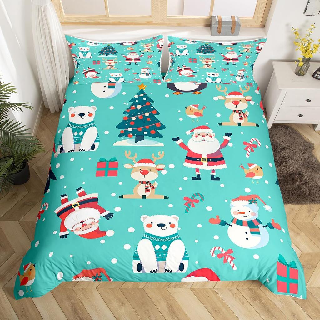 Bear Duvet Cover Sets Bedding Set For Kids Boys Girls Teens Wild Animal Winter Quilt Covers With 2 Pillow Cases Full Size 3 Pcs