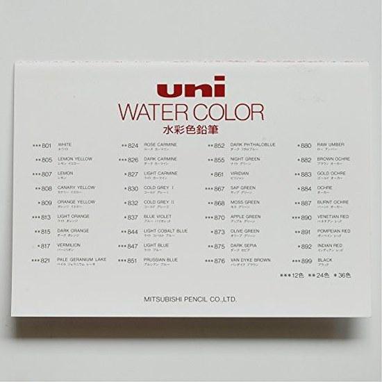 Mitsubishi Pencil Colored Pencils Uni Watercolor 36 Colors UWC36C