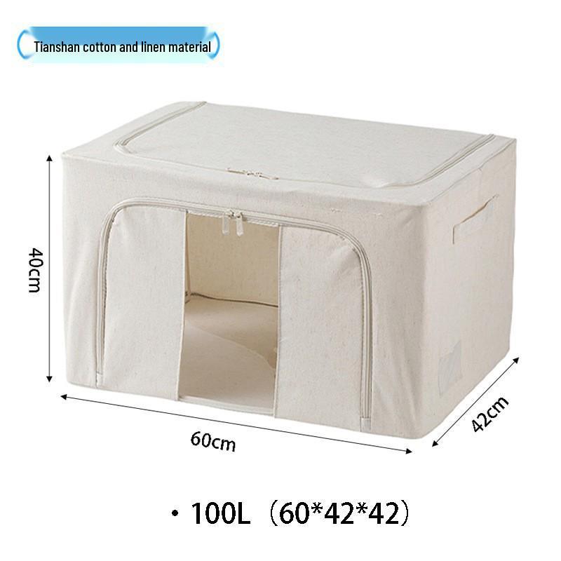 Tianshan Large Capacity Cotton & Linen Storage Box for Quilts and Down Jackets