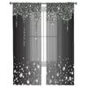 Perdele de Fereastră Negre cu Textură de Picătură de Diamant Strălucitor Pentru Living Dormitor Bucătărie Voal Translucid Tratament Fereastră