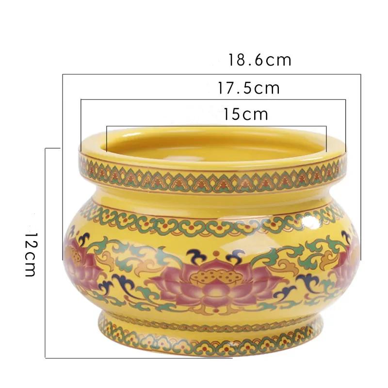 Chinese Traditional Ceramic Incense Burner Ornaments Guanyin Worship Incense Burner Decoration Feng Shui Buddha Hall Supplies