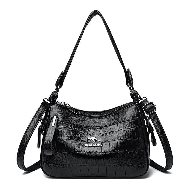 Повседневная женская сумка - Сумка на одно плечо - Модная сумка-ракушка - Сумка-кроссбоди на одно плечо чёрный