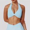 Reggiseno Sportivo da Donna con Scollo all'Americana Crop Top Yoga con Twist Frontale e Imbottiture Rimovibili