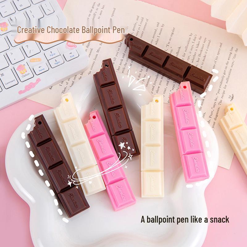 Creative Cartoon Chocolate Ballpoint Pen Pendant for Students
