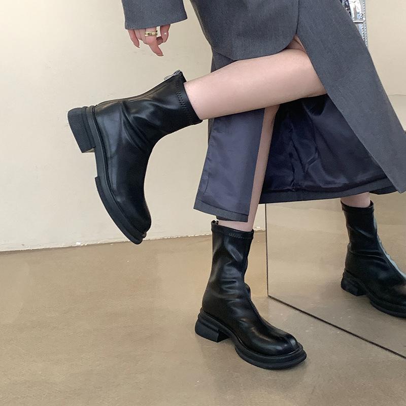 Thick-soled Spring and Autumn Short Boots Women's Winter Flat-soled Korean Small Naked Boots Fashion Boots Women's Boots