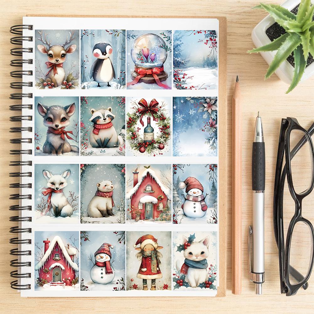 

50/100/150Pcs Cartoon Snowman Vinyl Stickers Waterproof Reusable Decals for Guitar Notebook Suitcase Pen Holder Stationery Box