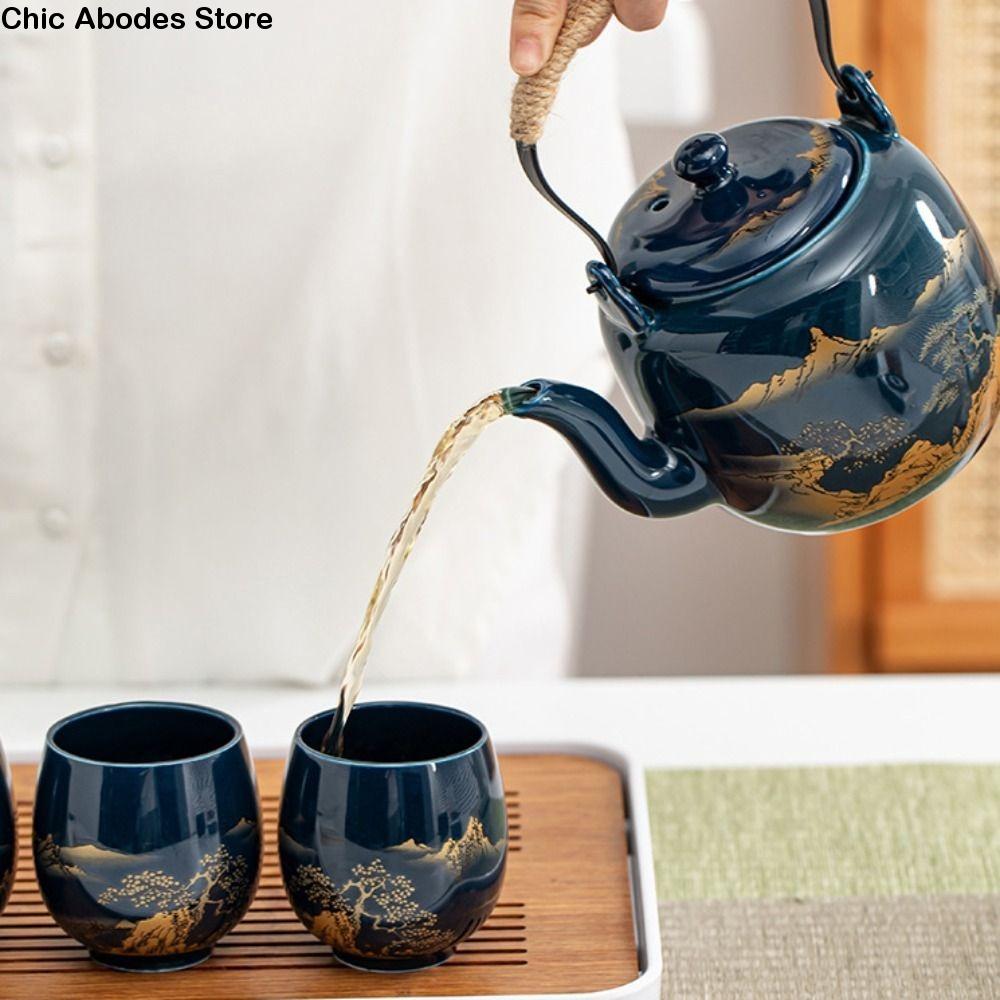 2pcs Elegant Japanese-style Ceramic Teacup Retro with Glaze Simple Master Mug Smooth Surface 180ml Kung Fu Tea Cup Office