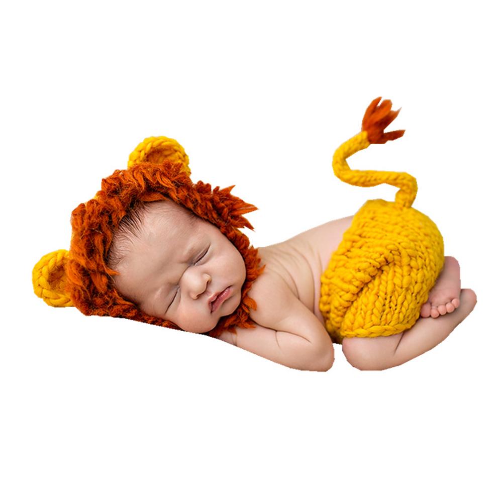 

Kolip Newborn Photography Props Outfits, Cute Lion Sets Newborn Photography Accessories For Babies Aged 0-6 Months помаранчевий