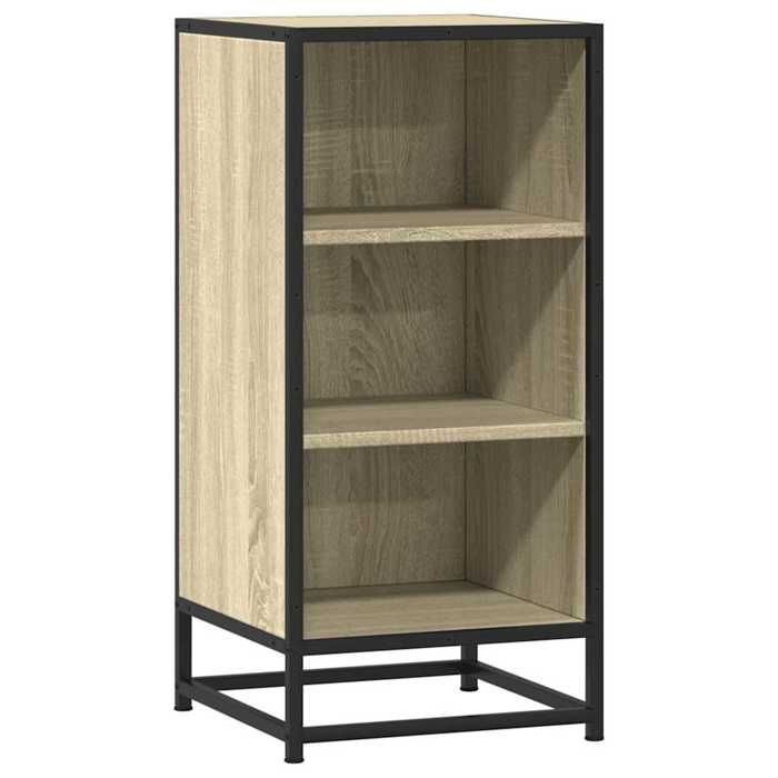 VidaXL Buffet chêne sonoma 35,5x35x76 cm bois d'ingénierie et métal, armoire de rangement, meuble d'entrée, meuble d'appoint 848950