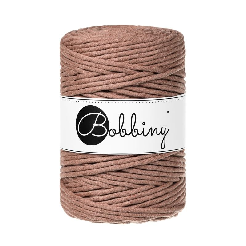 

[Bobbiny] Macrame rope single 5mm 100m Bobigny macrame cord single twist mocha mousse