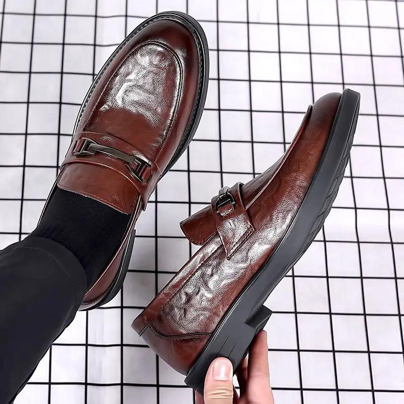 Natural Gumrukfree Genuine Leather Official Men's Formal Shoes Business Social Shoe Male Casual Elegant and Classic 39 Clothing