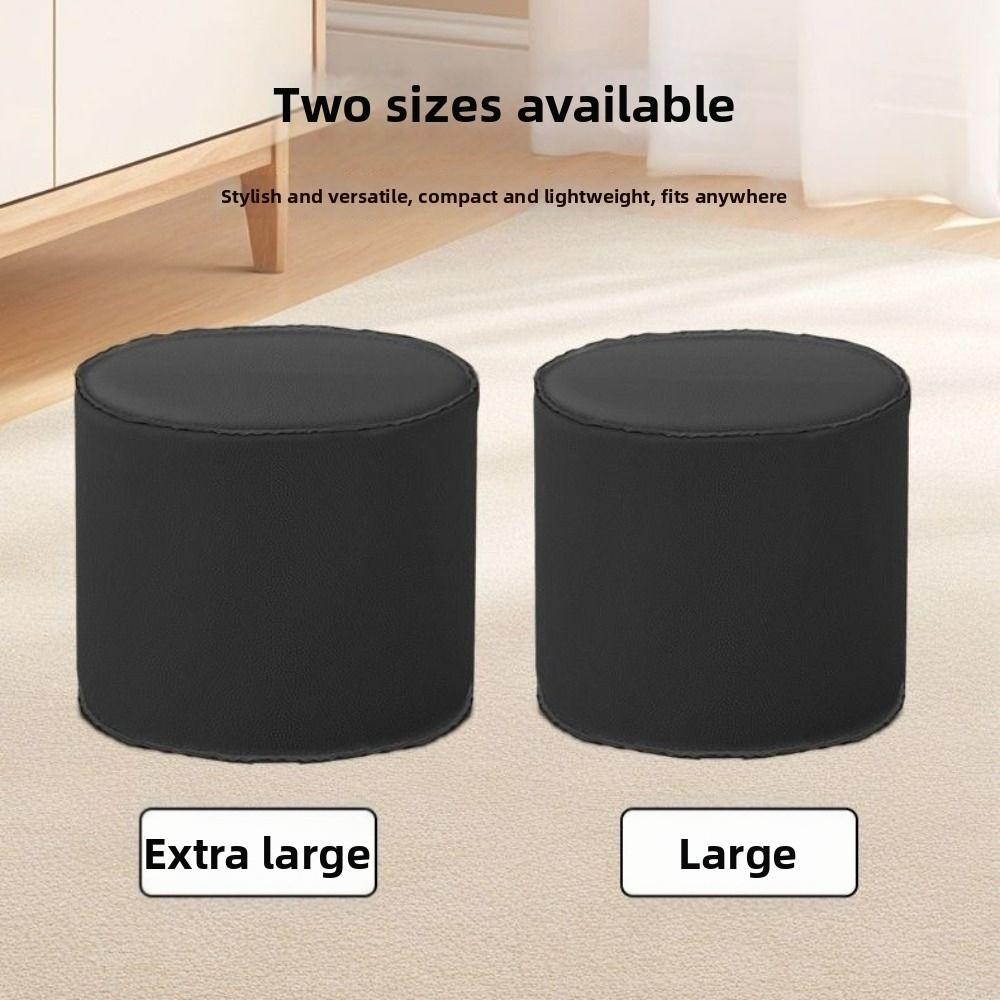 Taburete de Almacenamiento Grueso de Gran Capacidad Impermeable Antideslizante Cilindro Otomana Color Sólido Minimalista Puf de Cuero Dormitorio