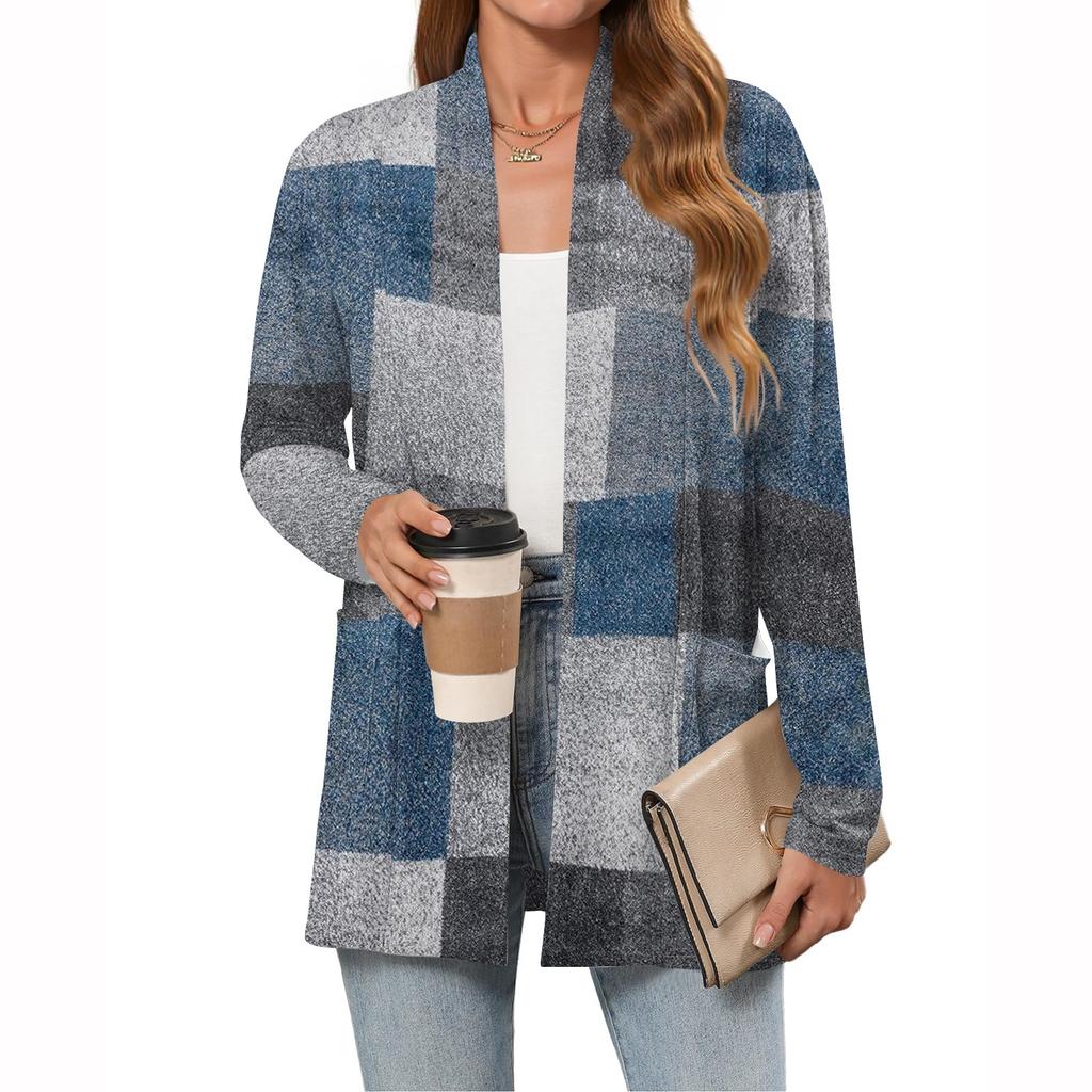 Women's Lightweight Cardigan Sweaters Open Front Long Sleeve Casual Loose Thin Cardigans With Pockets