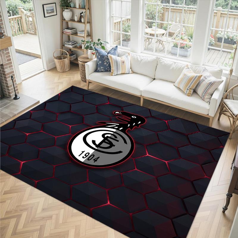 SC Freiburg FC Design Crystal Velvet Carpet Cozy Non?Slip Printed Rug For Bedroom Living Room Entrance