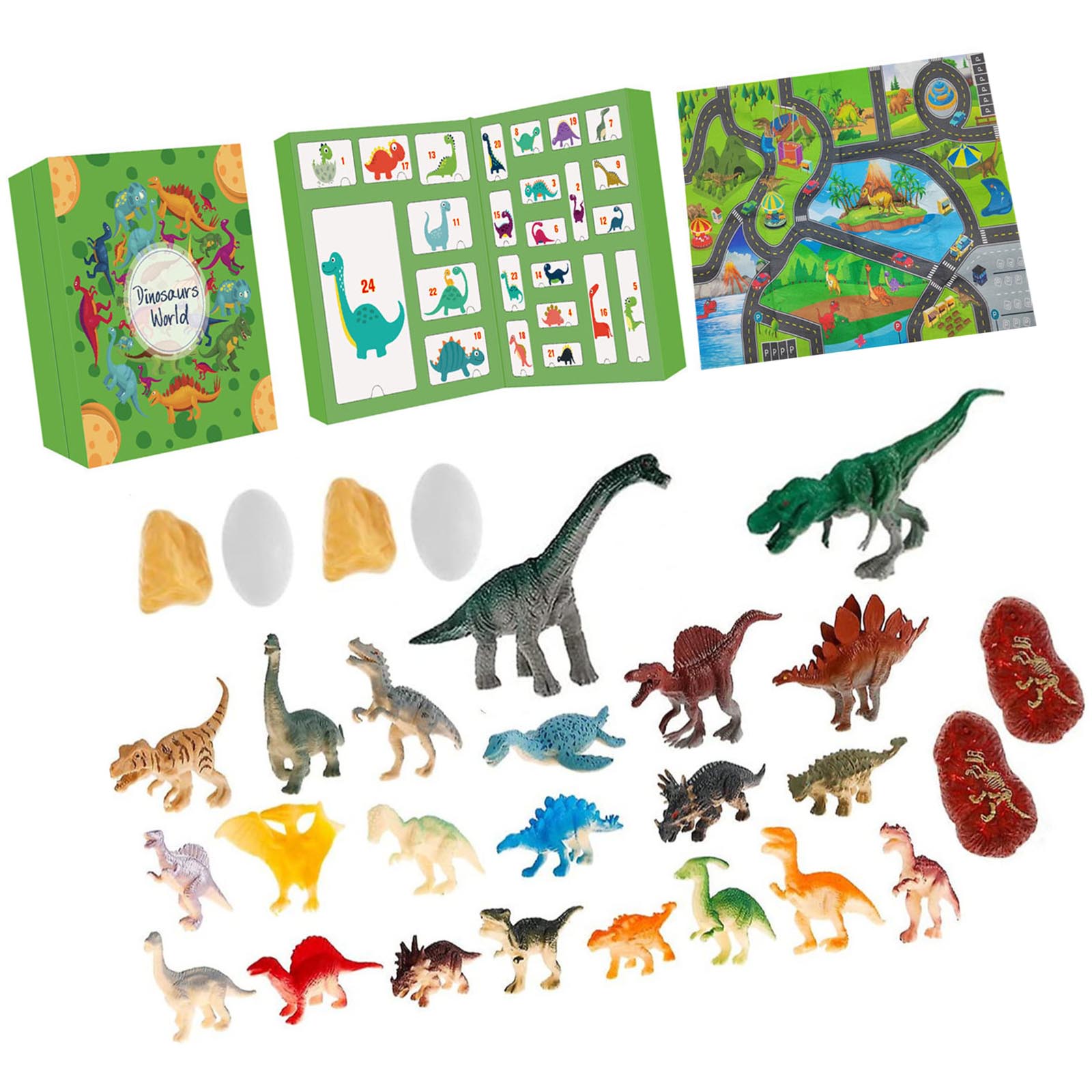 

Kids Dinosaur Advents Calendar 24 Day Countdowns To Christmas Feature Surprise Toy Figures For Children 0