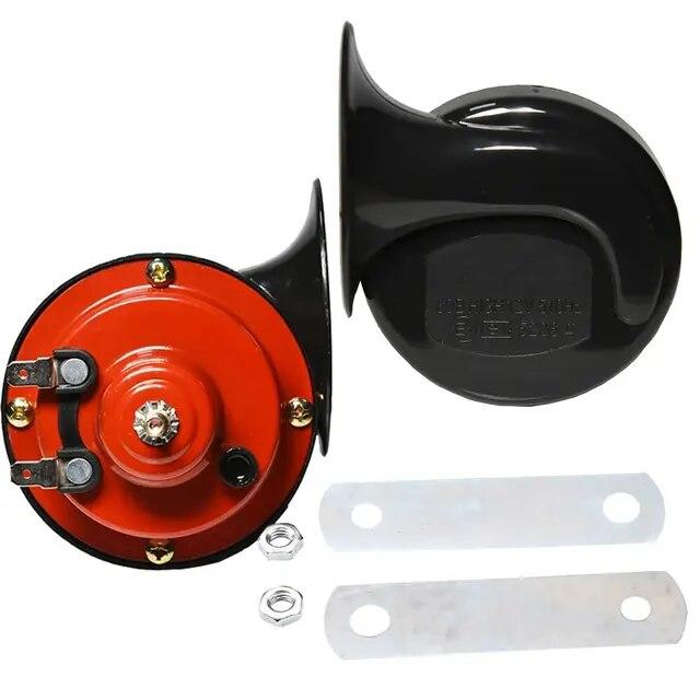 CH0024 2 Stück 12V Lufthupe für Auto Schneckenförmige Elektrische Lufthupe Marine Lauter Alarm-Kit Boot Motorrad Zweiklang-Autohupe Lautes Signal