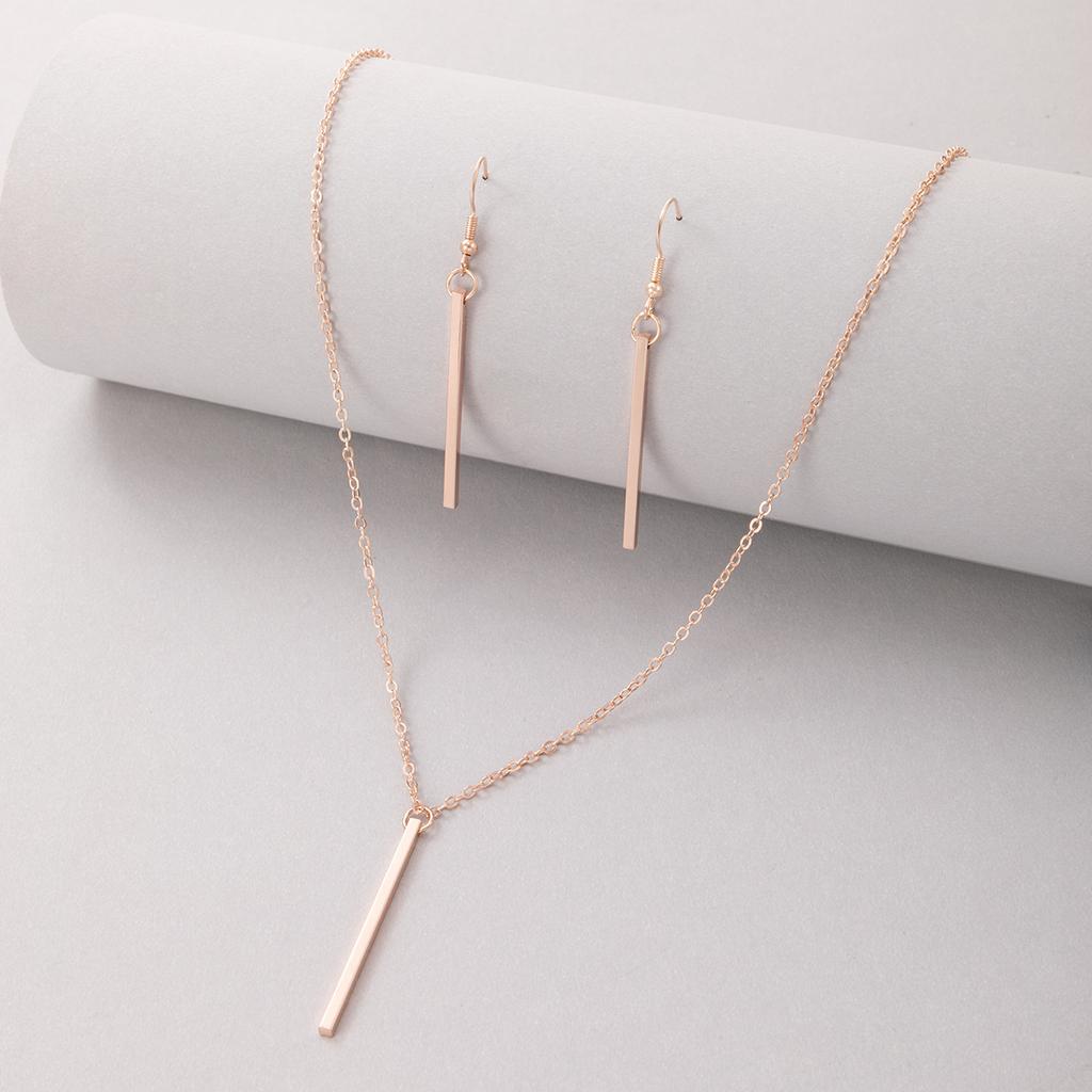Geometric Rectangular Stick Pendant Earrings With A Feel Of Understated Luxury.