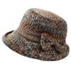 Thickened Bow Top Hat Windproof Cloche Hat Ladies Middle Aged Women Bucket Hat  Autumn