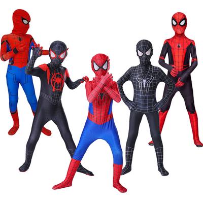 Costumi Cosplay Fantasy Tuta per Ragazzi Ragazze Miles Morales Supereroe Halloween Carnevale Bodysuit Zentai