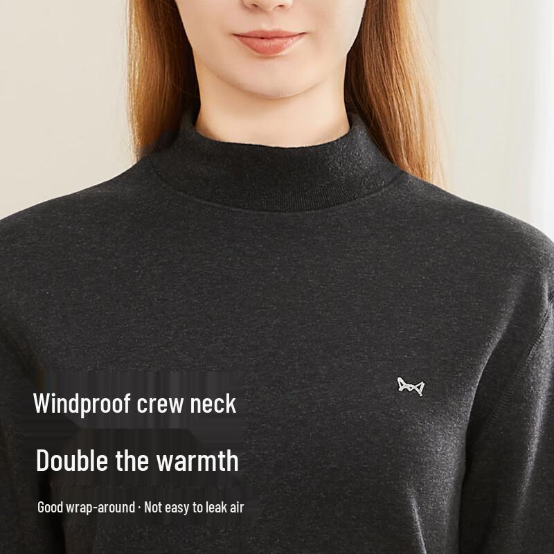 Mao Ren Women's Thickened Cashmere Blend Thermal Underwear Set with Knee Support