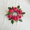20CM Candle Rings Candlestick Wreath European Artificial Rose Wreath Christmas Decoration Window Props Table Wedding Arrangement
