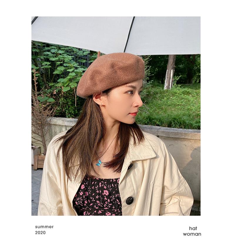 Satomi Ishihara Retro Wool Beret: Thickened Japanese & Korean Versatile Pumpkin Hat for Women