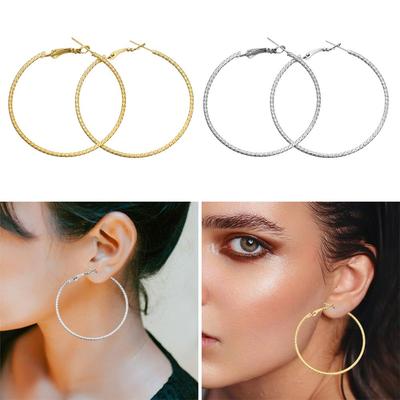 Engagement Gorgeous Big Circle Elegant Round Shape Drop Dangle Stud Round Hoop Earrings Crystal