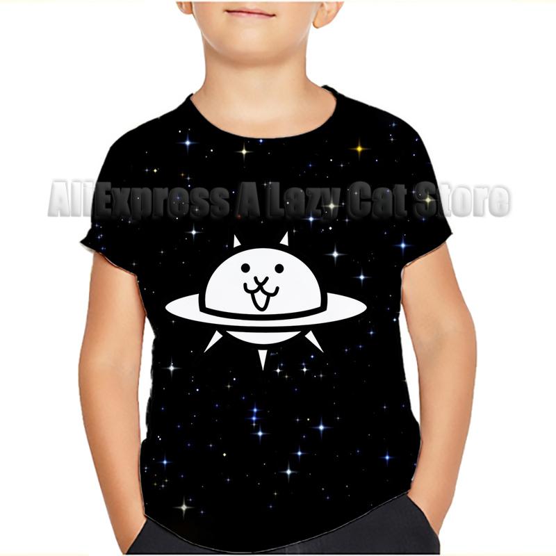 Game The Battle Cats T Shirt Banban Garden O-Neck Tshirt Cartoon Tops Tees Children Anime T-shirt Summer Clothes Camiseta