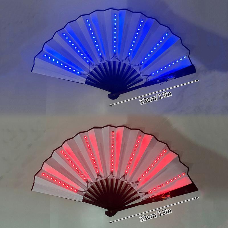 Glow Folding Led Fan Led Glasses Dancing Light Fan Night Show Halloween Christmas Rave Festival Accessories Glow Party Supplies