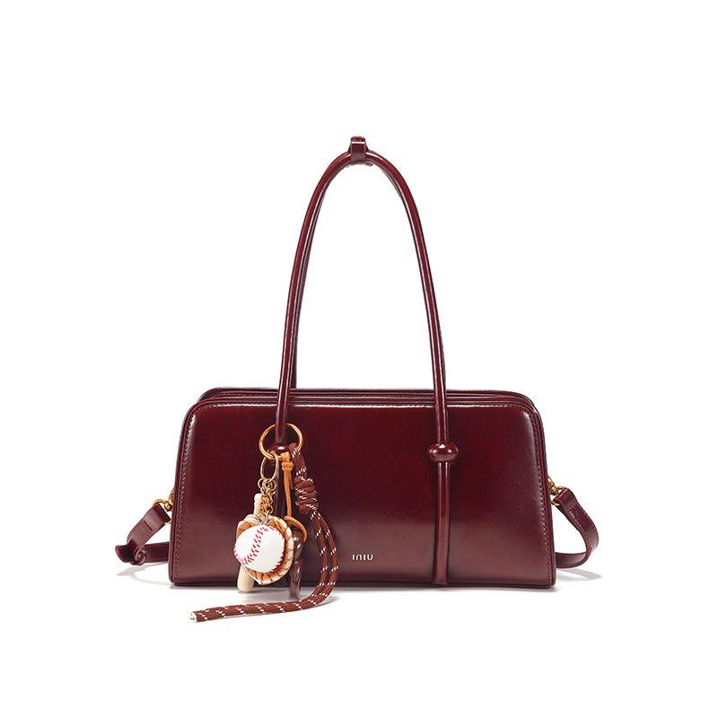 

Red Bag Women High Sense Fashion Bridal Bag Simple Retro Portable Wedding Bag Gift Daily Available Messenger Bag Burgundy