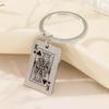 [ALOHAMONI] Metal Playing Cards Vintage American Keychain Key Ring Spade