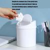 Small Swing Lid Waste Paper Basket For Countertops Plastic Nonslip Bottom Trash Can Home Office Desktop Garbage Bin