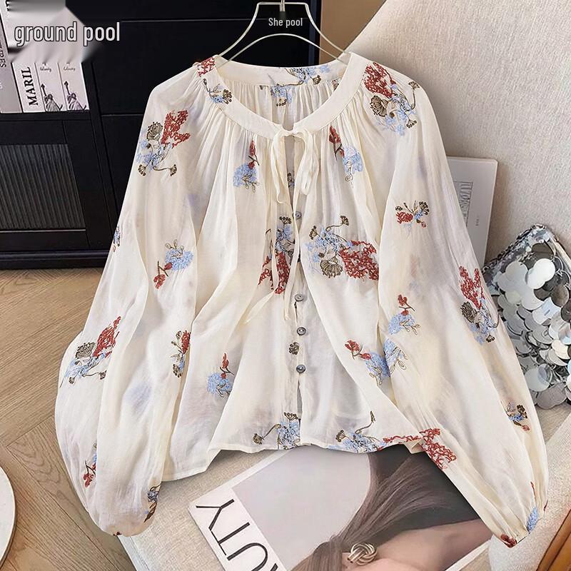 Вышитая цветочная бэбидолл блузка M