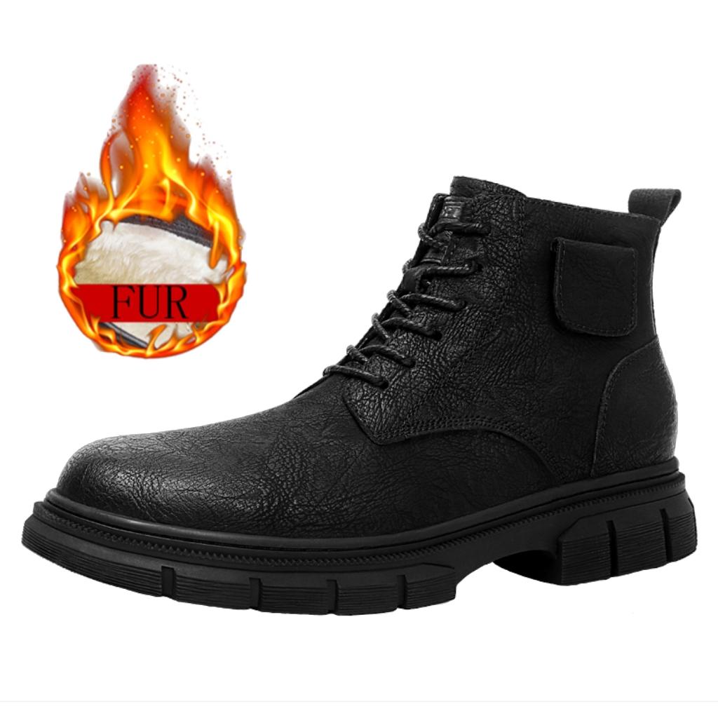 

Модные Теплые Плюшевые Зимние Мужские Ботинки Ручной Работы из Натуральной Кожи Мужские Ботильоны Уличные Дышащие Мужские Кроссовки Мужская Повседневная Обувь для Ходьбы 46